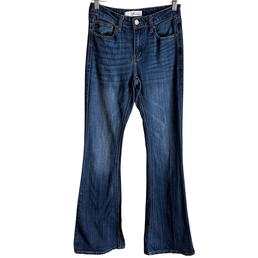 KanCan Sidney Mid Rise Dark Wash Denim Flare Jeans Size 1/24